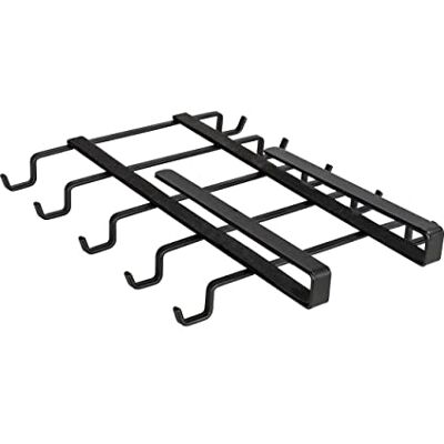 WENKO Mokkenhouder voor plank voor 10 kopjes keukenkastmodule voor 10 kopjes, metaal, 22 x 5 x 28 cm, zwart WENKO Mokkenhouder voor plank voor 10 kopjes keukenkastmodule voor 10 kopjes, metaal, 22 x 5 x 28 cm, zwart