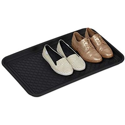 Relaxdays Grote schoenenbak met vorm, voor hal, kast, auto, afdruiprek tegen vuil, 3 x 60 x 40 cm, zwart Relaxdays Grote schoenenbak met vorm, voor hal, kast, auto, afdruiprek tegen vuil, 3 x 60 x 40 cm, zwart
