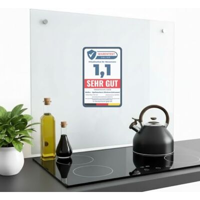 Melko Keukenachterwand, spatscherm, spatbescherming, keuken, fornuis, tegels, 6 mm ESG-veiligheidsglas, met schroeven, 70 x 50 cm, helder glas Melko Keukenachterwand, spatscherm, spatbescherming, keuken, fornuis, tegels, 6 mm ESG-veiligheidsglas, met schroeven, 70 x 50 cm, helder glas