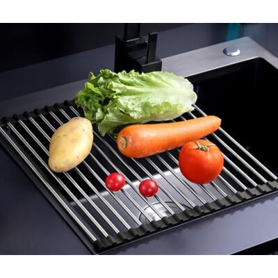 GDJIAYIYI Rolbaar afdruiprek voor keukenspoelbak, ideaal voor het drogen en bewaren van servies (50 x 40 cm, 20 buizen, zwart) GDJIAYIYI Rolbaar afdruiprek voor keukenspoelbak, ideaal voor het drogen en bewaren van servies (50 x 40 cm, 20 buizen, zwart)