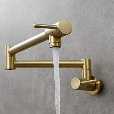 DERBUT Wandmontage Pot Vulkraan Koud Water Keukenkranen Enkele Pot Vulmondstuk Dubbele Hendel Keukenkraan 360 Draaibare Mengkraan Keukenspoelbak DERBUT Wandmontage Pot Vulkraan Koud Water Keukenkranen Enkele Pot Vulmondstuk Dubbele Hendel Keukenkraan 360 Draaibare Mengkraan Keukenspoelbak