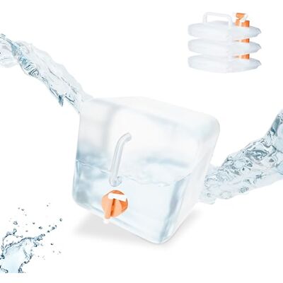 Relaxdays Vierkante jerrycan, opvouwbaar, 4 stuks, watercontainer, met kraan, BPA-vrij, verschillende maten, transparant Relaxdays Vierkante jerrycan, opvouwbaar, 4 stuks, watercontainer, met kraan, BPA-vrij, verschillende maten, transparant