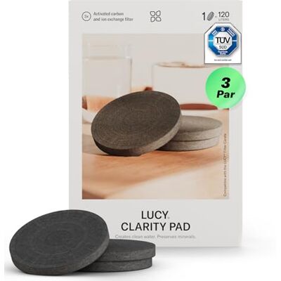 LUCY ® Waterfilter – actieve koolfilterpatroon – waterfilter voor kraan – waterfilter voor thuis – verwijdert chloor, zware metalen, microplastics – beschermt mineralen – 3 stuks LUCY ® Waterfilter – actieve koolfilterpatroon – waterfilter voor kraan – waterfilter voor thuis – verwijdert chloor, zware metalen, microplastics – beschermt mineralen – 3 stuks