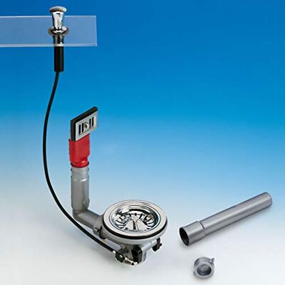 LIRA Automatische gootsteenafvoer met rechthoekige overloop en verchroomde drukknop LIRBO1755070 LIRA Automatische gootsteenafvoer met rechthoekige overloop en verchroomde drukknop LIRBO1755070