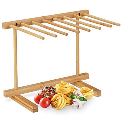 Relaxdays Pastadroger, 8 armen, spaghetti, ruimtebesparend, opvouwbaar, bamboe droogrek, hoogte 28 cm, naturel Relaxdays Pastadroger, 8 armen, spaghetti, ruimtebesparend, opvouwbaar, bamboe droogrek, hoogte 28 cm, naturel