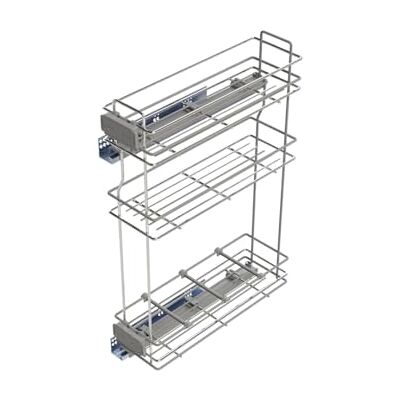 Emuca Uittrekbare flessenhouder met softsluiting, links, 3 trays, module 800 x 200 mm, staal, verchroomd Emuca Uittrekbare flessenhouder met softsluiting, links, 3 trays, module 800 x 200 mm, staal, verchroomd