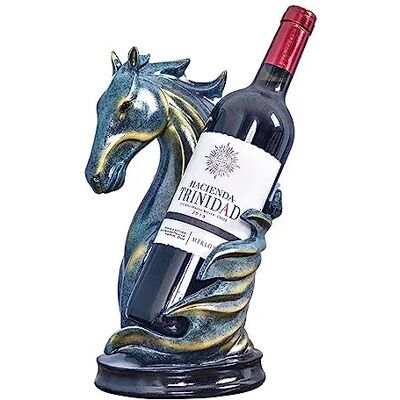 LL-COEUR Decoratieve wijnrek origineel wijnrek flessenhouder sculptuur paardenhoofd cadeau-idee 17 x 20 x 31 cm (kunstbrons) LL-COEUR Decoratieve wijnrek origineel wijnrek flessenhouder sculptuur paardenhoofd cadeau-idee 17 x 20 x 31 cm (kunstbrons)