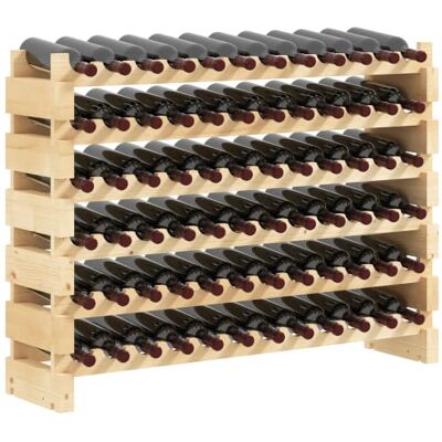 HOMCOM Flessenrek voor 72 flessen, 114 x 28 x 85 cm, natuurlijk hout Wijnrek met 6 niveaus, modulair, stapelbaar, massief dennenhout, voor kelderbars, kelders HOMCOM Flessenrek voor 72 flessen, 114 x 28 x 85 cm, natuurlijk hout Wijnrek met 6 niveaus, modulair, stapelbaar, massief dennenhout, voor kelderbars, kelders