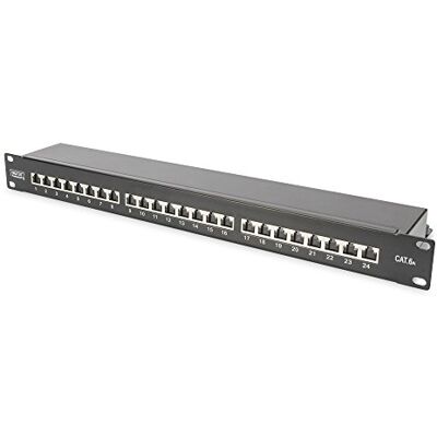 Digitus Patchpaneel (Patch Panel) 19 inch Cat-6A 24 RJ45-poorten afgeschermd LSA patchpaneel 1U rackmontage zwart Digitus Patchpaneel (Patch Panel) 19 inch Cat-6A 24 RJ45-poorten afgeschermd LSA patchpaneel 1U rackmontage zwart