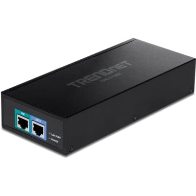 TRENDnet , TPE-319GI, 10G PoE++-injector, levert PoE (15,4 W), PoE+ (30 W) of PoE++ (90 W), converteert een niet-PoE-poort naar een 10G PoE ++ poort, metalen behuizing TRENDnet , TPE-319GI, 10G PoE++-injector, levert PoE (15,4 W), PoE+ (30 W) of PoE++ (90 W), converteert een niet-PoE-poort naar een 10G PoE ++ poort, metalen behuizing