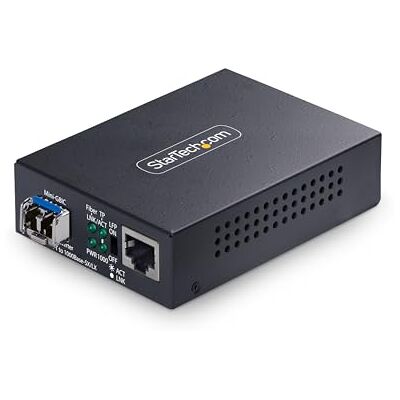 StarTech . com Single-mode gigabit glasvezel media converter (SM) LC 10, 100 of 1000 Mbps, 40 km, RJ45 naar LC, volledig metalen behuizing, TAA StarTech . com Single-mode gigabit glasvezel media converter (SM) LC 10, 100 of 1000 Mbps, 40 km, RJ45 naar LC, volledig metalen behuizing, TAA