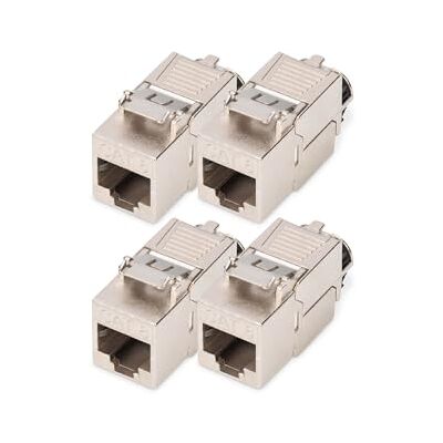 Digitus Keystone Cat 8.1-4 stuks RJ45 afgeschermde Cat8 netwerkcontactdoos 2000 MHz 25GBase-T & 40GBase-T 25 Gbit/s & 40 Gbit/s AWG 26/7 tot AWG 22/1 montage zonder gereedschap Digitus Keystone Cat 8.1-4 stuks RJ45 afgeschermde Cat8 netwerkcontactdoos 2000 MHz 25GBase-T & 40GBase-T 25 Gbit/s & 40 Gbit/s AWG 26/7 tot AWG 22/1 montage zonder gereedschap