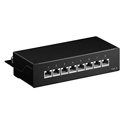 goobay 96105 CAT 6 patchpaneel, mini/kantoor, 8 poorten, zwart goobay 96105 CAT 6 patchpaneel, mini/kantoor, 8 poorten, zwart