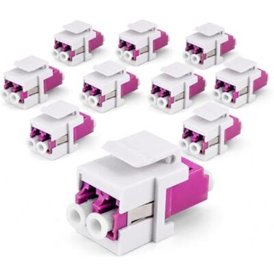 1aTTack.de 10 x Keystone glasvezel OM4 (UPC of PC) LC duplex vrouwelijk naar LC duplex vrouwelijk multimode paars 1aTTack.de 10 x Keystone glasvezel OM4 (UPC of PC) LC duplex vrouwelijk naar LC duplex vrouwelijk multimode paars