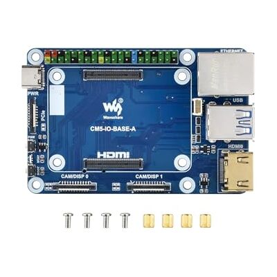 Waveshare Mini basiskaart voor Raspberry Pi CM5 Lite/eMMC Series Module, 5 Mini IO Card Computer Module met CM5 Stekker/40-Pin GPIO header/RJ45 Gigabit Eth/16PIN PCIe/HDMI/USB 3.2/USB 2.0 interface, Waveshare Mini basiskaart voor Raspberry Pi CM5 Lite/eMMC Series Module, 5 Mini IO Card Computer Module met CM5 Stekker/40-Pin GPIO header/RJ45 Gigabit Eth/16PIN PCIe/HDMI/USB 3.2/USB 2.0 interface,