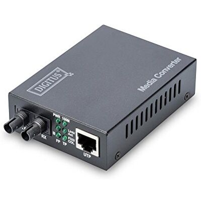Digitus Media-converter – multimode – Fast Ethernet – RJ45 / St – golflengte 1310 nm – tot 2 km – zwart Digitus Media-converter – multimode – Fast Ethernet – RJ45 / St – golflengte 1310 nm – tot 2 km – zwart