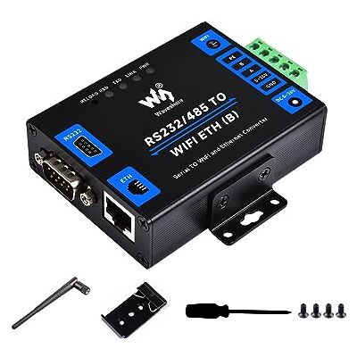 Waveshare industriële kwaliteit RS232/485 seriële server converter module naar wifi en RJ45 Ethernet, ondersteunt Ethernet naar WiFi, seriële poort naar ethernet, Modbus gateway Waveshare industriële kwaliteit RS232/485 seriële server converter module naar wifi en RJ45 Ethernet, ondersteunt Ethernet naar WiFi, seriële poort naar ethernet, Modbus gateway