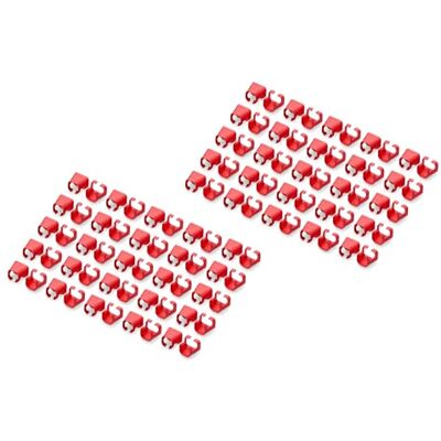 Digitus Gekleurde clips voor RJ45 patchkabel, kleurorganisatie van netwerkkabels, 100 stuks, voor CAT 5e, CAT 6 & CAT 6A LAN-kabels, AWG 24/7 tot 27/7, rood Digitus Gekleurde clips voor RJ45 patchkabel, kleurorganisatie van netwerkkabels, 100 stuks, voor CAT 5e, CAT 6 & CAT 6A LAN-kabels, AWG 24/7 tot 27/7, rood