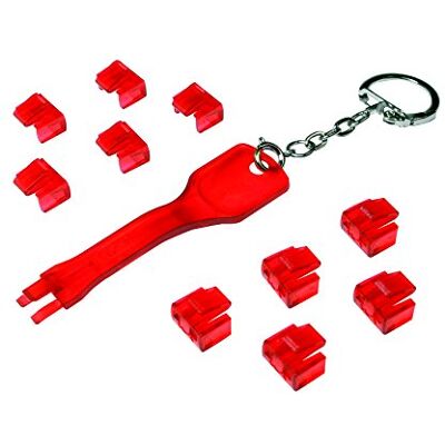 Logilink RJ45 1 poort x en 10 x sloten, 1 x sleutels, 10 x sleuven, rood Logilink RJ45 1 poort x en 10 x sloten, 1 x sleutels, 10 x sleuven, rood