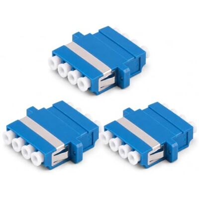 1aTTack.de 3 stuks LWL Keystone OS1/OS2 (UPC of PC) LC Quad female naar LC Quad vrouwelijke single-mode blauw 1aTTack.de 3 stuks LWL Keystone OS1/OS2 (UPC of PC) LC Quad female naar LC Quad vrouwelijke single-mode blauw