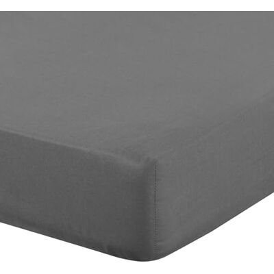 Eurofirany Hoeslaken, 100 x 200 cm, basic katoenen hoeslaken met elastiek, duurzaam, voor dikke matrassen van 30 cm diep, vele kleuren, staal Eurofirany Hoeslaken, 100 x 200 cm, basic katoenen hoeslaken met elastiek, duurzaam, voor dikke matrassen van 30 cm diep, vele kleuren, staal
