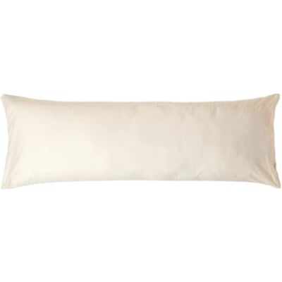 HOMESCAPES Crème Pure Egyptische Katoenen Body Kussensloop 200 TC 400 Thread Count Percal Equivalent Lange Kussensloop voor Verpleging Zwangerschap en Ouderen Ondersteuning HOMESCAPES Crème Pure Egyptische Katoenen Body Kussensloop 200 TC 400 Thread Count Percal Equivalent Lange Kussensloop voor Verpleging Zwangerschap en Ouderen Ondersteuning