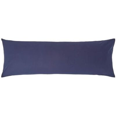 HOMESCAPES Overtrek voor zijslaapkussen/ondersteuningskussen donkerblauw/marineblauw 50 x 140 cm – 100% puur Egyptisch katoen, draaddichtheid 200 HOMESCAPES Overtrek voor zijslaapkussen/ondersteuningskussen donkerblauw/marineblauw 50 x 140 cm – 100% puur Egyptisch katoen, draaddichtheid 200