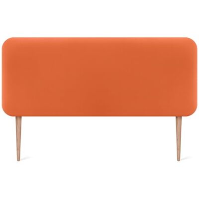 DHOME Hoofdeinde voor bed, glad, afgerond, kunstleer, met poten, akoestisch, absorberend, voor slaapkamer (oranje, 140 cm) DHOME Hoofdeinde voor bed, glad, afgerond, kunstleer, met poten, akoestisch, absorberend, voor slaapkamer (oranje, 140 cm)
