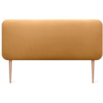 DHOME Hoofdeinde voor bed, glad, afgerond, kunstleer, met poten, akoestisch, absorberend, voor slaapkamer (goud, 140 cm) DHOME Hoofdeinde voor bed, glad, afgerond, kunstleer, met poten, akoestisch, absorberend, voor slaapkamer (goud, 140 cm)