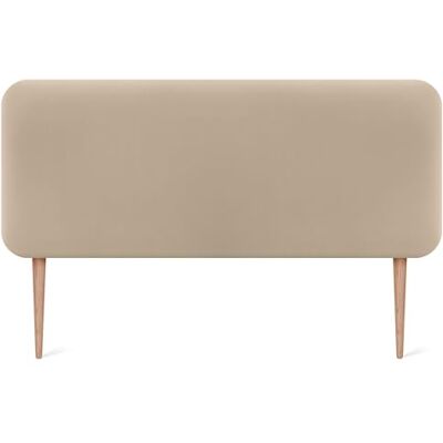 DHOME Hoofdeinde voor bed, glad, afgerond, kunstleer, met poten, akoestisch, absorberend, voor slaapkamer (beige, 150 cm) DHOME Hoofdeinde voor bed, glad, afgerond, kunstleer, met poten, akoestisch, absorberend, voor slaapkamer (beige, 150 cm)