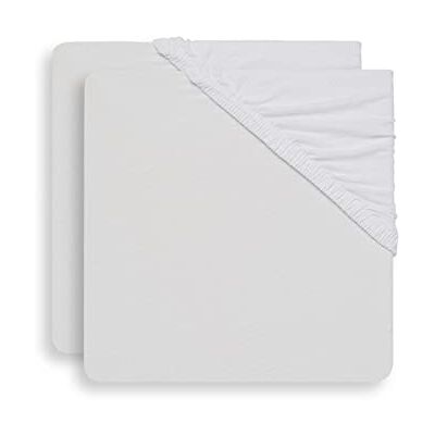Jollein Jersey hoeslaken, 60 x 120 cm, wit, 2 stuks Jollein Jersey hoeslaken, 60 x 120 cm, wit, 2 stuks