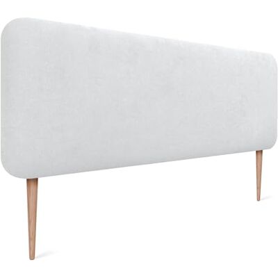 DHOME Hoofdeinde voor bed, glad, afgerond, van gladde stof, met poten, akoestisch, absorberend, voor slaapkamer (wit, 145 cm) DHOME Hoofdeinde voor bed, glad, afgerond, van gladde stof, met poten, akoestisch, absorberend, voor slaapkamer (wit, 145 cm)
