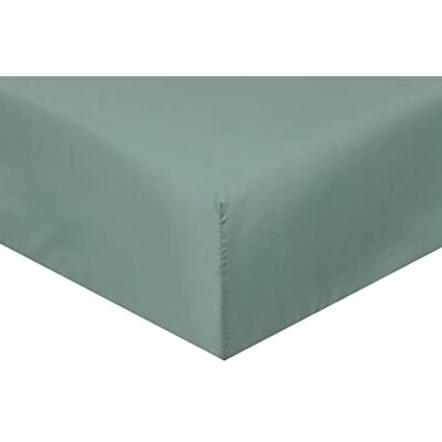 Sleepdown Luxueus hoeslaken van katoenmix, superzacht, onderhoudsvriendelijk, 25 cm diep, strijkvrij, saliegroen, King Size Sleepdown Luxueus hoeslaken van katoenmix, superzacht, onderhoudsvriendelijk, 25 cm diep, strijkvrij, saliegroen, King Size