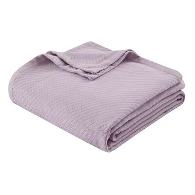 Madison Park Liquid Cotton Luxe deken, zacht en comfortabel, 100% ringgesponnen katoen, voor bed, bank of bank, tweepersoonsbed/tweepersoonsbed, lila Madison Park Liquid Cotton Luxe deken, zacht en comfortabel, 100% ringgesponnen katoen, voor bed, bank of bank, tweepersoonsbed/tweepersoonsbed, lila