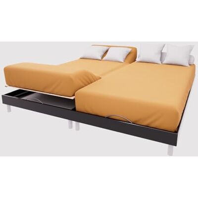 Soleil d'ocre , TPR-hoeslaken, katoen, 57 draden/cm², 2 x 80 x 200 cm, effen mosterd Soleil d'ocre , TPR-hoeslaken, katoen, 57 draden/cm², 2 x 80 x 200 cm, effen mosterd