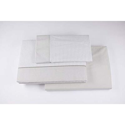 Blanco Flanellen beddengoedset, 135 cm, flanellen beddengoed, 135 x 190/200, wit, strepen, beige Blanco Flanellen beddengoedset, 135 cm, flanellen beddengoed, 135 x 190/200, wit, strepen, beige