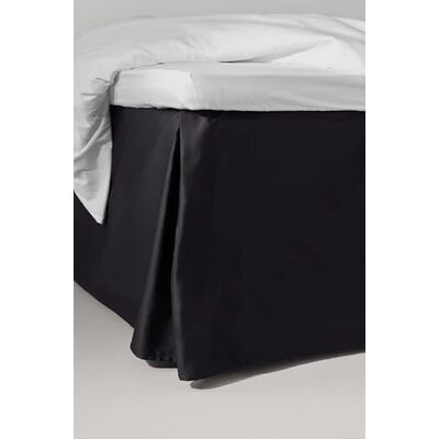 Jotex Zack Satin bedomranding met ruches, 100% hoogwaardig biologisch katoen, hoogte 60 cm, zwart, 180 x 200 cm Jotex Zack Satin bedomranding met ruches, 100% hoogwaardig biologisch katoen, hoogte 60 cm, zwart, 180 x 200 cm