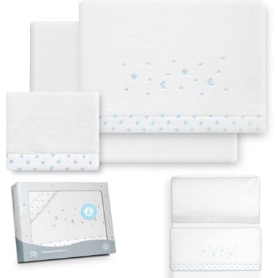 Interbaby Beddengoed voor wieg 50 x 80 cm Koraalstof winterbeddengoed set Moonster patroon Inclusief hoeslaken, laken en kussensloop Interbaby Beddengoed voor wieg 50 x 80 cm Koraalstof winterbeddengoed set Moonster patroon Inclusief hoeslaken, laken en kussensloop