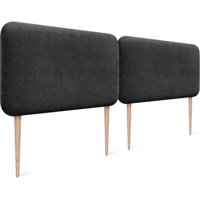 DHOME Hoofdeinde voor bed, gevoerd, glad, afgerond, van gladde stof, met poten, akoestisch, absorberend, voor slaapkamer (zwart, 200 cm, dubbel) DHOME Hoofdeinde voor bed, gevoerd, glad, afgerond, van gladde stof, met poten, akoestisch, absorberend, voor slaapkamer (zwart, 200 cm, dubbel)