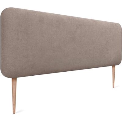 DHOME Hoofdeinde voor bed, glad, afgerond, van gladde stof, met poten, akoestisch, absorberend, voor slaapkamer (aarde, 140 cm) DHOME Hoofdeinde voor bed, glad, afgerond, van gladde stof, met poten, akoestisch, absorberend, voor slaapkamer (aarde, 140 cm)