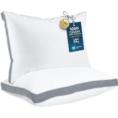 Utopia Bedding Set van 2 premium vouwkussens Zij- en rugslapers Grijs inzetstuk Queen 45,7 x 66 cm (UB760-2) Utopia Bedding Set van 2 premium vouwkussens Zij- en rugslapers Grijs inzetstuk Queen 45,7 x 66 cm (UB760-2)