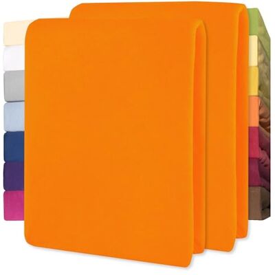 CelinaTex Lucina for Kids Hoeslaken voor baby's, dubbelpak, 60 x 120 70 x 140 cm, katoen, oranje CelinaTex Lucina for Kids Hoeslaken voor baby's, dubbelpak, 60 x 120 70 x 140 cm, katoen, oranje