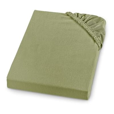 sleepling Dik flanellen hoeslaken, flanel, Made in Germany, 100% katoen, elastiek rondom, matrassen tot 23 cm hoog, elastiek rondom, Oeko-Tex, wasbaar tot 60 graden, 90 x 200, lindegroen sleepling Dik flanellen hoeslaken, flanel, Made in Germany, 100% katoen, elastiek rondom, matrassen tot 23 cm hoog, elastiek rondom, Oeko-Tex, wasbaar tot 60 graden, 90 x 200, lindegroen