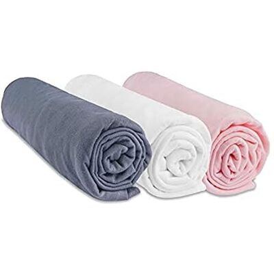 Easy dort Set van 3 hoeslakens, 70 x 140 cm, babybed, kinderbed, 100% katoen, jersey, grijs, wit, roze, rekbaar, gezonde slaap, Oeko-Tex, kwaliteit, gemaakt in Europa Easy dort Set van 3 hoeslakens, 70 x 140 cm, babybed, kinderbed, 100% katoen, jersey, grijs, wit, roze, rekbaar, gezonde slaap, Oeko-Tex, kwaliteit, gemaakt in Europa