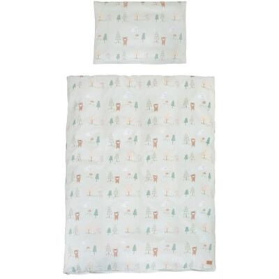 roba Woodland Buddies kinderbeddengoed, dekbedovertrek 100 x 135 cm + kussensloop 40 x 60 cm, katoen, pastelgroen roba Woodland Buddies kinderbeddengoed, dekbedovertrek 100 x 135 cm + kussensloop 40 x 60 cm, katoen, pastelgroen