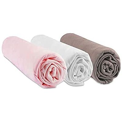 Easy dort Set van 3 hoeslakens, 70 x 140 cm, kinderbed, 70 x 140 cm, bamboe, hypoallergeen, roze, wit, taupe, rekbaar, gezonde slaap, merk Öko-Tex gecertificeerd, gemaakt in Europa Easy dort Set van 3 hoeslakens, 70 x 140 cm, kinderbed, 70 x 140 cm, bamboe, hypoallergeen, roze, wit, taupe, rekbaar, gezonde slaap, merk Öko-Tex gecertificeerd, gemaakt in Europa