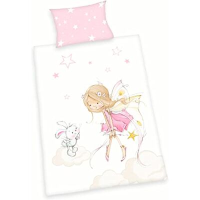 Herding Little Fairy beddengoed, gemaakt in groen, kussensloop ca. 40 x 60 cm, met hotelomslag, dekbedovertrek ca. 100 x 135 cm, met ritssluiting, gemakkelijk te trekken, katoen, versterkt Herding Little Fairy beddengoed, gemaakt in groen, kussensloop ca. 40 x 60 cm, met hotelomslag, dekbedovertrek ca. 100 x 135 cm, met ritssluiting, gemakkelijk te trekken, katoen, versterkt
