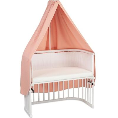 babybay Bedhemel met wafelpatroon voor mobiele standaard, geschikt voor alle modellen tot 96 cm lengte, abrikoos roze babybay Bedhemel met wafelpatroon voor mobiele standaard, geschikt voor alle modellen tot 96 cm lengte, abrikoos roze