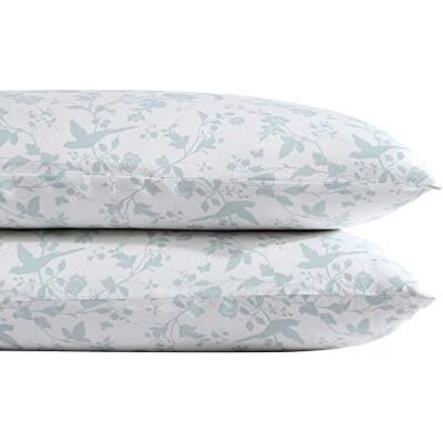 Laura Ashley Home Satijnen collectie set van 2 kussenslopen 100% katoen, zijdeachtig en glanzend, kreukvrij beddengoed, Garden Palace Laura Ashley Home Satijnen collectie set van 2 kussenslopen 100% katoen, zijdeachtig en glanzend, kreukvrij beddengoed, Garden Palace