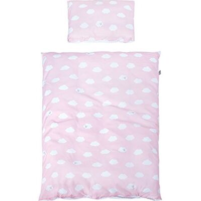 roba Omkeerbaar babybeddengoed Kleine Wolke Rosa 2-delig 100% Katoen Dekbedovertrek 100 x 135 cm + Kussensloop 40 x 60 cm Roze Wolkenprint / Stippenpatroon roba Omkeerbaar babybeddengoed Kleine Wolke Rosa 2-delig 100% Katoen Dekbedovertrek 100 x 135 cm + Kussensloop 40 x 60 cm Roze Wolkenprint / Stippenpatroon